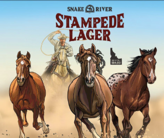 SNAKE RIVER SNAKE RIVER STAMPEDE STAMPEDE LAGER BREWED IN IDAHO