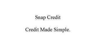 SNAP CREDIT CREDIT MADE SIMPLE. logo