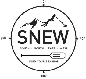 SNEW SOUTH NORTH EAST WEST FIND YOUR BEARING 0° 90° 180° 270° logo