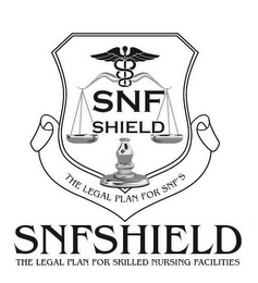 SNF SHIELD THE LEGAL PLAN FOR SNF'S SNFSHIELD THE LEGAL PLAN FOR SKILLED NURSING FACILITIES logo