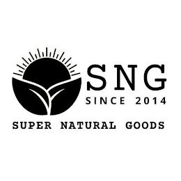 SNG SINCE 2014 SUPER NATURAL GOODS logo