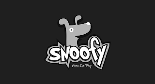 SNOOFY COME. EAT. PLAY. logo