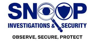 SNOOP INVESTIGATIONS & SECURITY OBSERVE, SECURE, PROTECT logo