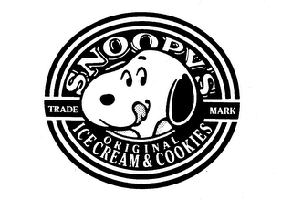 SNOOPY'S ORIGINAL ICE CREAM & COOKIES TRADEMARK logo