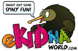 SNOUT OUT SOME SPINY FUN! EKIDNA WORLD.COM logo