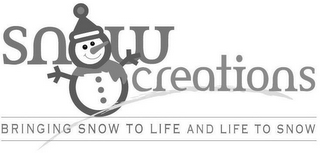 SNOW CREATIONS BRINGING SNOW TO LIFE AND LIFE TO SNOW logo