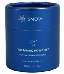 SNOW THE MAGIC POWDER TEETH WHITENING BOOSTER LAVENDER & MINT FLAVOR NET WT. 1.2 OZ (35G)
