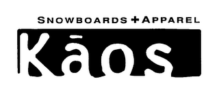 SNOWBOARDS + APPAREL KAOS logo