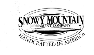 SNOWY MOUNTAIN ORNAMENT COMPANY HANDCRAFTED IN AMERICA logo