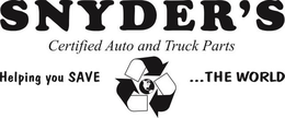 SNYDER'S CERTIFIED AUTO AND TRUCK PARTSHELPING YOU SAVE ... THE WORLD logo