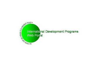 SO MORE CAN GO WHERE IT IS NEEDED MOST INTERNATIONAL DEVELOPMENT PROGRAMS WEB PORTAL logo