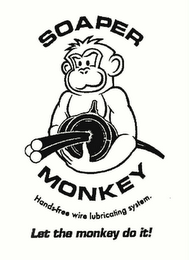 SOAPER MONKEY HANDS-FREE WIRE LUBRICATING SYSTEM. LET THE MONKEY DO IT! logo
