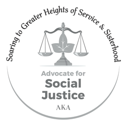 SOARING TO GREATER HEIGHTS OF SERVICE & SISTERHOOD ADVOCATE FOR SOCIAL JUSTICE AKA logo