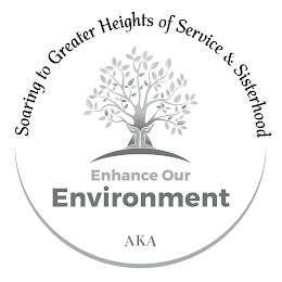 SOARING TO GREATER HEIGHTS OF SERVICE & SISTERHOOD ENHANCE OUR ENVIRONMENT AKA logo