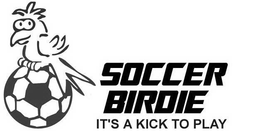 SOCCER BIRDIE IT'S A KICK TO PLAY logo