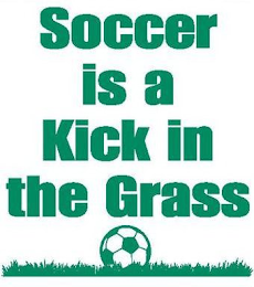 SOCCER IS A KICK IN THE GRASS logo