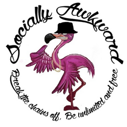 SOCIALLY AWKWARD BREAK THE CHAINS OFF, BE UNLIMITED AND FREE logo