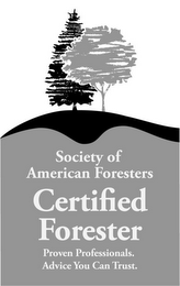 SOCIETY OF AMERICAN FORESTERS CERTIFIED FORESTER PROVEN PROFESSIONALS. ADVICE YOU CAN TRUST. logo