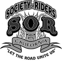SOCIETY OF RIDERS SOR CALIFORNIA LET THE ROAD UNITE US logo