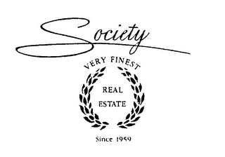 SOCIETY VERY FINEST REAL ESTATE SINCE 1959 logo
