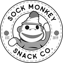 SOCK MONKEY SNACK CO. EST. 2019 logo