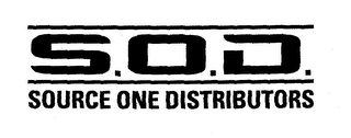 S.O.D. SOURCE ONE DISTRIBUTORS logo