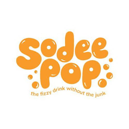 SODEE POP THE FIZZY DRINK WITHOUT THE JUNK logo