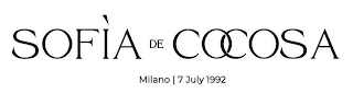 SOFIA DE COCOSA MILANO 7 JULY 1992 logo