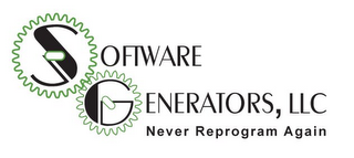 SOFTWARE GENERATORS, LLC NEVER REPROGRAM AGAIN logo