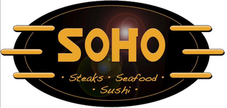 SOHO · STEAKS · SEAFOOD · SUSHI · logo