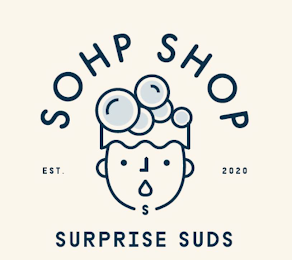 SOHP SHOP SURPRISE SUDS EST. 2020 logo