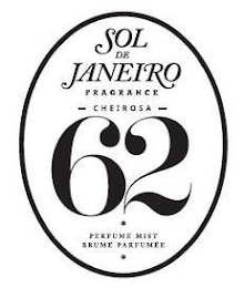 SOL DE JANEIRO FRAGRANCE CHEIROSA 62 PERFUME MIST BRUME PARFUMÉE logo