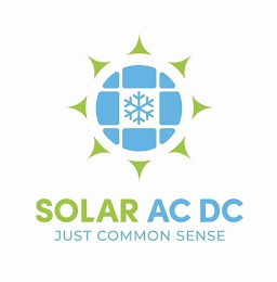 SOLAR AC DC JUST COMMON SENSE logo
