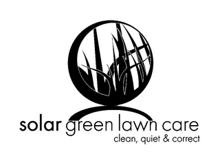 SOLAR GREEN LAWN CARE CLEAN, QUIET & CORRECT logo