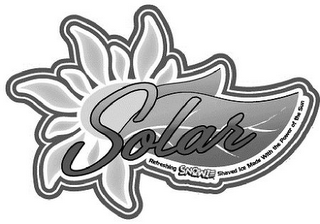 SOLAR REFRESHING SNOWIE SHAVED ICE MADE WITH THE POWER OF THE SUN logo