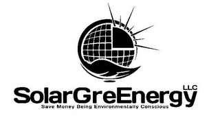 SOLARGREENERGY LLC SAVE MONEY BEING ENVIRONMENTALLY CONSCIOUS logo