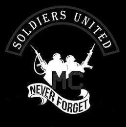 SOLDIERS UNITED MC NEVER FORGET logo