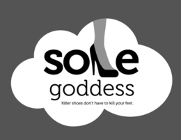 SOLE GODDESS KILLER SHOES DON'T HAVE TO KILL YOUR FEET. logo
