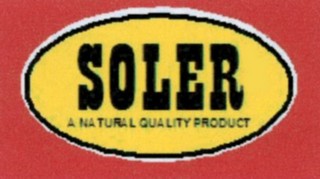 SOLER A NATURAL QUALITY PRODUCT logo