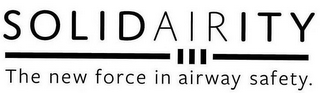 SOLIDAIRITY THE NEW FORCE IN AIRWAY SAFETY. logo