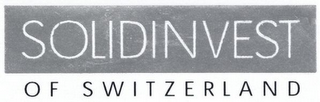 SOLIDINVEST OF SWITZERLAND logo