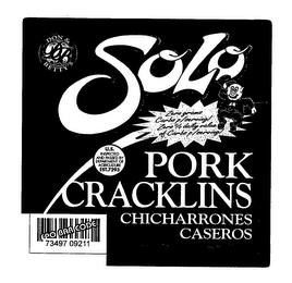 SOLO PORK CRACKLINS CHICHARRONES CASEROS logo