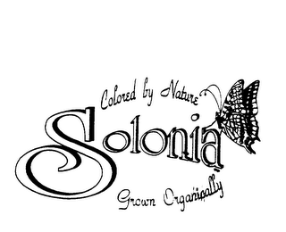 SOLONIA COLORED BY NATURE GROWN ORGANICALLY logo