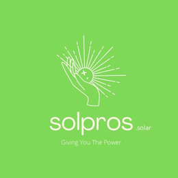 SOLPROS.SOLAR GIVING YOU THE POWER logo