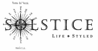 SOLSTICE LIFE STYLED ROSA DE' VENTI MODERNA. NORD SUD EST OVEST logo