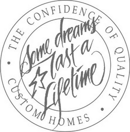 SOME DREAMS LAST A LIFETIME THE CONFIDENCE OF QUALITY CUSTOM HOMES logo