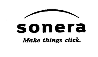 SONERA MAKE THINGS CLICK. logo