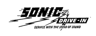 SONIC DRIVE-IN SERVICE WITH THE SPEED OF SOUND logo