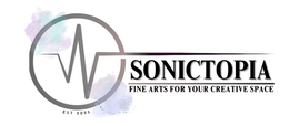SONICTOPIA FINE ARTS FOR YOUR CREATIVE SPACE EST 2025 logo