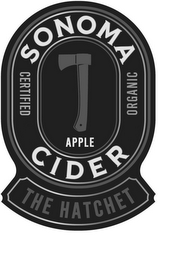 SONOMA CIDER CERTIFIED ORGANIC APPLE THE HATCHET logo